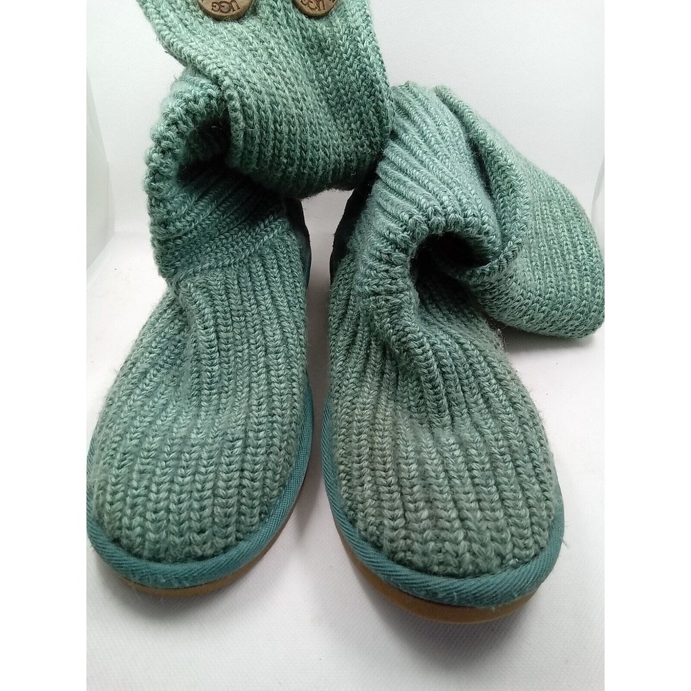 Ugg #5819 Knitted Top-Sheep Skin Sole(Worn Down)-Suede Heel- 12 inches tall-US 8